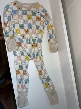 Little Sleepies Pastel Animal Block Footie Onesie 3-6 months Soft, Lightweight